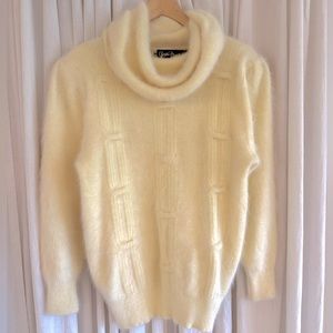 INCREDIBLE vintage canary yellow rabbit angora sweater